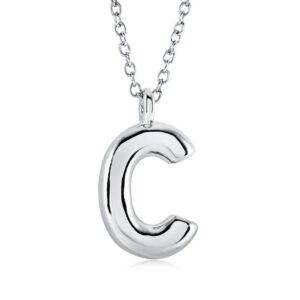 ITALGEM STEEL BUBBLE-LETTER NECKLACE INITIAL2-C