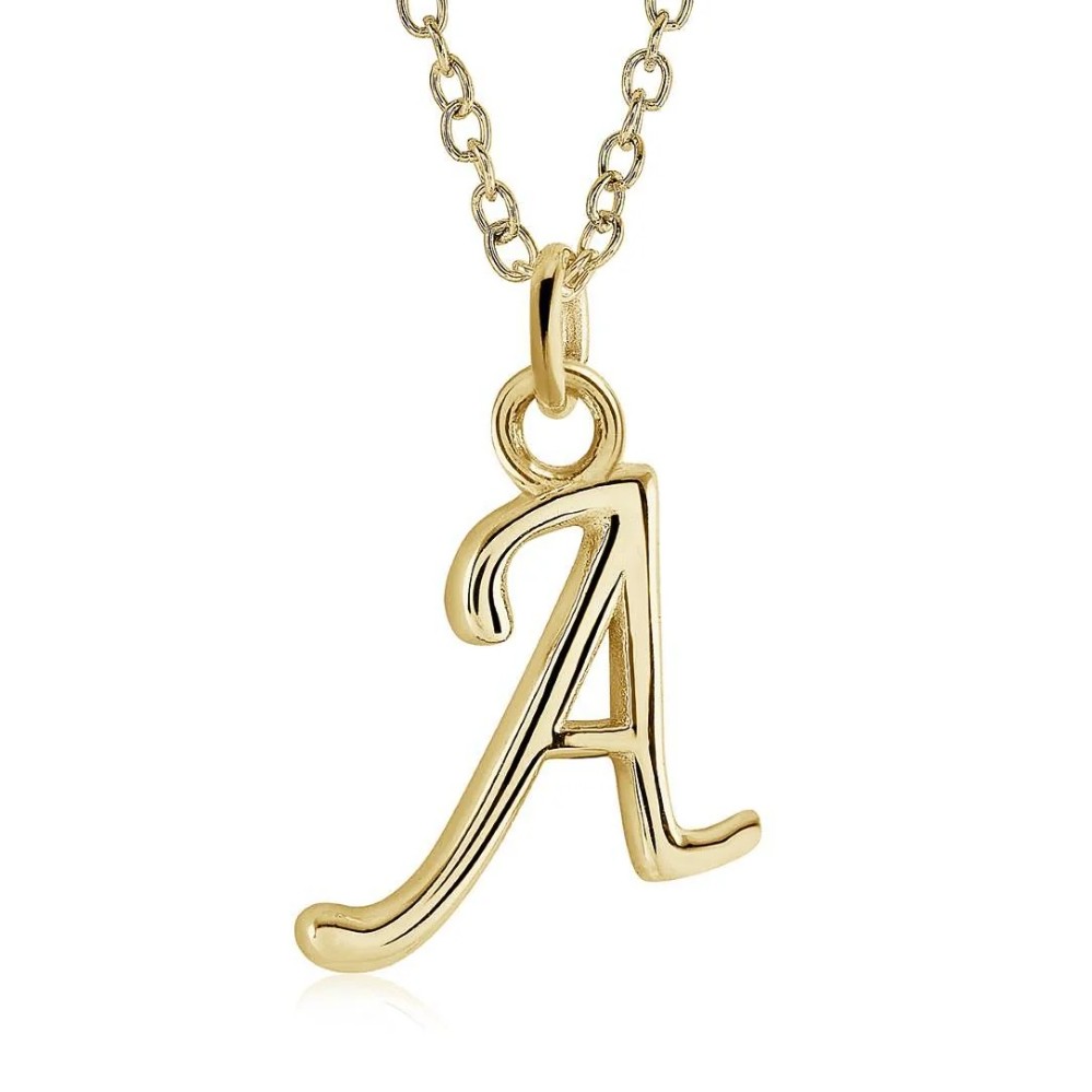 ITALGEM STEEL CURSIVE-LETTER NECKLACE INITIAL1-A-GO