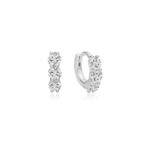 ANIA HAIE SILVER TRIO SPARKLE HUGGIE HOOP EARRINGS E075-04H