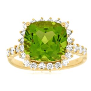 YELLOW GOLD PERIDOT & DIAMOND RING 3872X