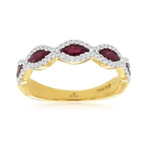 YELLOW GOLD RUBY & DIAMOND RING H1136RB