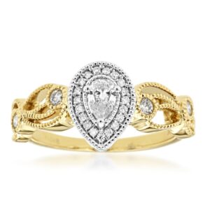 YELLOW GOLD DIAMOND ENGAGEMENT RING H1191D