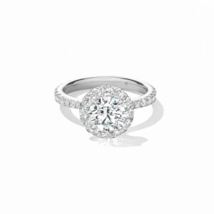 HEARTS ON FIRE VELA HALO RING WITH DIAMOND BAND UU2641PTHS10306500