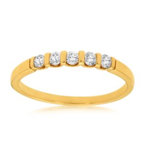 YELLOW GOLD DIAMOND WEDDING BAND 3681