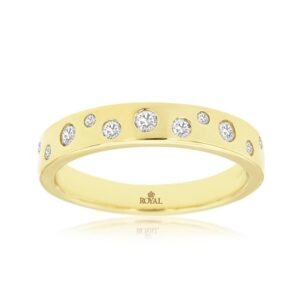 YELLOW GOLD DIAMOND WEDDING BAND H3212D