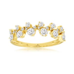YELLOW GOLD DIAMOND WEDDING BAND C9536D