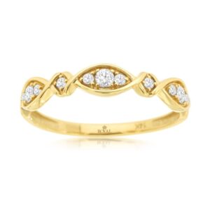YELLOW GOLD DIAMOND WEDDING BAND H3568D