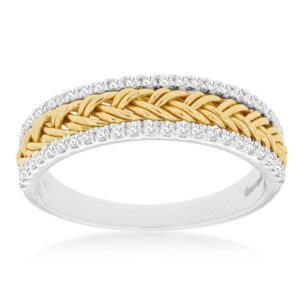 WHITE & YELLOW DIAMOND WEDDING BAND WC8526D