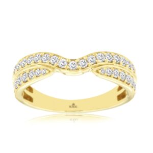 YELLOW GOLD DIAMOND WEDDING BAND H1091D