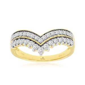 YELLOW GOLD DIAMOND CONTOUR RING H1875D