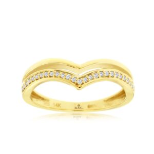 YELLOW GOLD DIAMOND CONTOUR RING H1434D