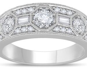 14K WHITE GOLD DIAMOND RING M6203