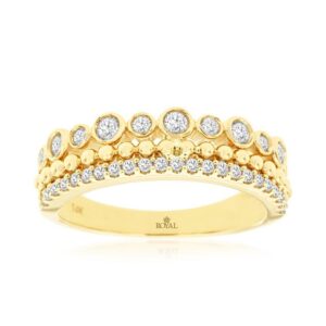 YELLOW GOLD DIAMOND WEDDING BAND C9259D