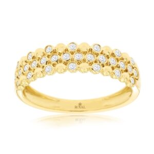 YELLOW GOLD DIAMOND WEDDING BAND H2701D