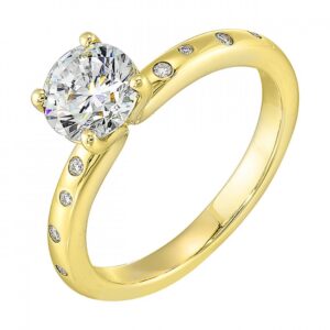 YELLOW GOLD DIAMOND SEMI-MOUNT W3971RN100SM-4YB