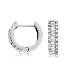 WHITE GOLD DIAMOND HOOP EARRINGS WC8964D