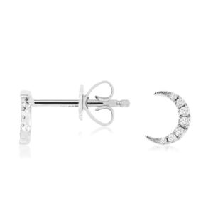 WHITE GOLD DIAMOND MOON EARRINGS WH1690D