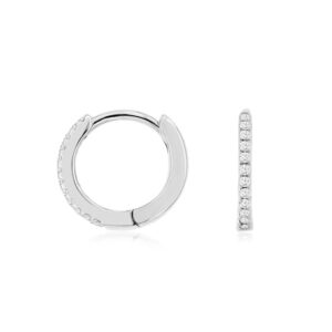 WHITE GOLD DIAMOND HOOP EARRINGS WC9539D