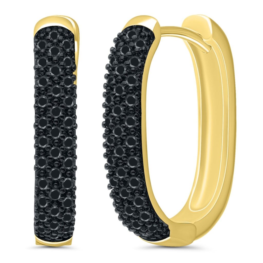 BLACK DIAMOND HOOP EARRINGS 2234210200Y