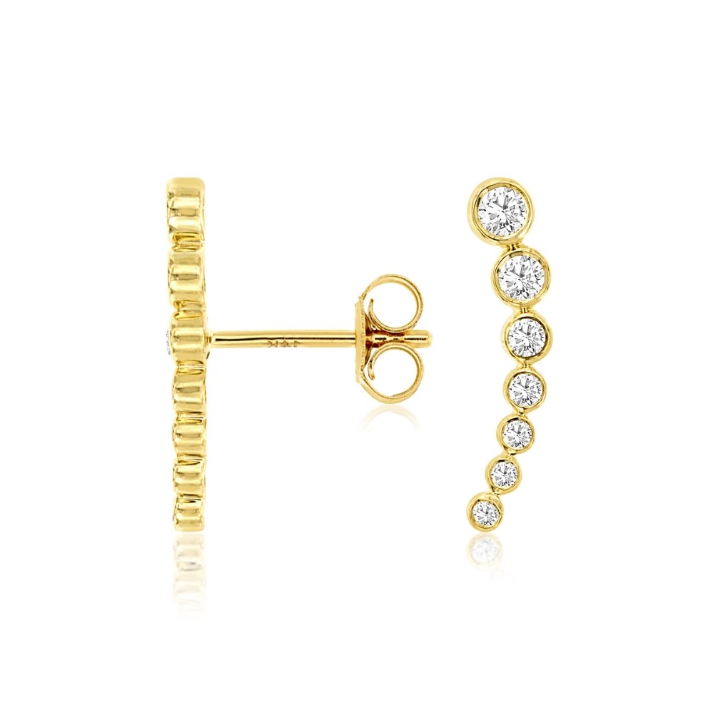 YELLOW GOLD DIAMOND EARRINGS H1286D