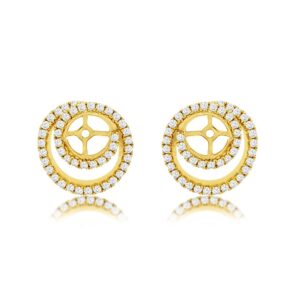 YELLOW GOLD DIAMOND EARRING JACKETS C8683D