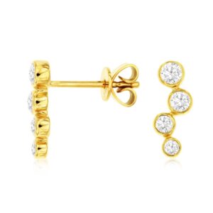 YELLOW GOLD DIAMOND EARRINGS C9546D
