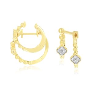 YELLOW GOLD DIAMOND EARRINGS H2974D