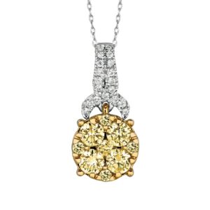 WHITE GOLD YELLOW & WHITE DIAMOND PENDANT WC5951Y