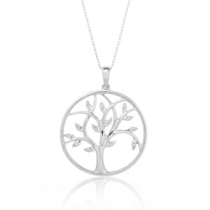 WHITE GOLD DIAMOND TREE OF LIFE PENDANT M3907
