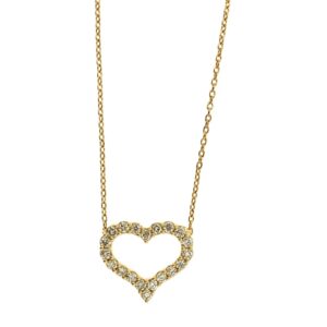 YELLOW GOLD DIAMOND HEART NECKLACE H1735D