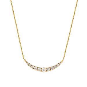 YELLOW GOLD DIAMOND SMILE NECKLACE C9805D