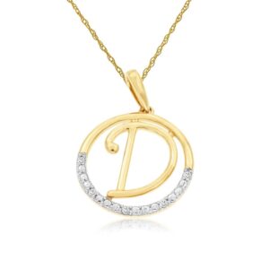 YELLOW GOLD INTIAL DIAMOND PENDANT D N6D