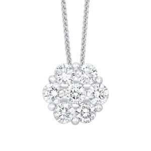 WHITE GOLD DIAMOND CLUSTER PENDANT PD32723-4WH