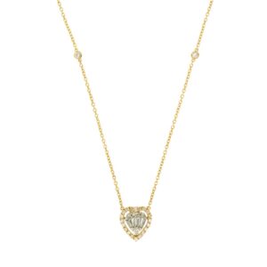 YELLOW GOLD DIAMOND HEART NECKLACE C9896D