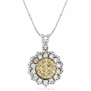 WHITE GOLD YELLOW DIA & DIAMOND PENDANT WC7147Y