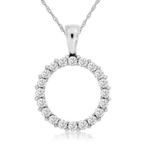 WHITE GOLD DIAMOND CIRCLE PENDANT WC8380D