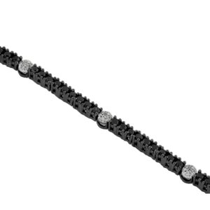 WHITE GOLD DIAMOND & BLACK DIAMOND BRACELET WC4372B