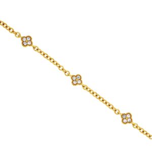 YELLOW GOLD 5 STATION DIAMOND BRACELET C8842D