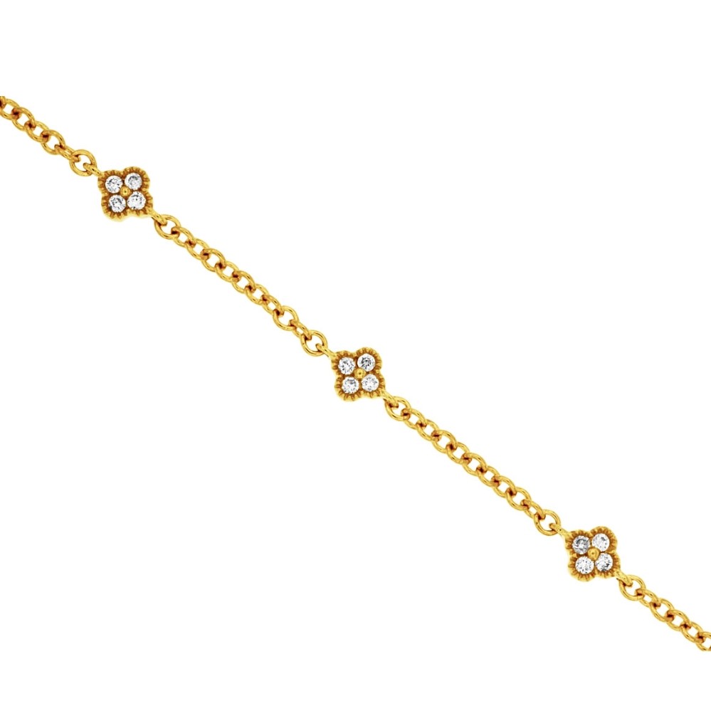 YELLOW GOLD 5 STATION DIAMOND BRACELET C8842D