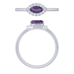 WHITE GOLD AMETHYST AND DIAMOND RING M5942