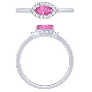 WHITE GOLD PINK TOURMALINE & DIAMOND RING M5950