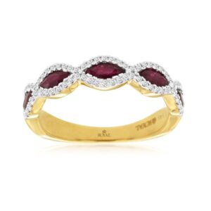 YELLOW GOLD RUBY & DIAMOND RING H1136RB