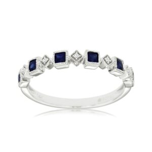 WHITE GOLD SAPPHIRE & DIAMOND RING WC8652S