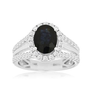 WHITE GOLD SAPPHIRE & DIAMOND RING WC9116S