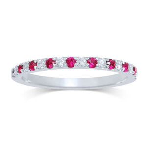 WHITE GOLD RUBY & DIAMOND BAND M4779