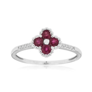 WHITE GOLD RUBY & DIAMOND RING WH2432R