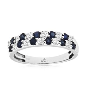 WHITE GOLD SAPPHIRE & DIAMOND RING WH1658S