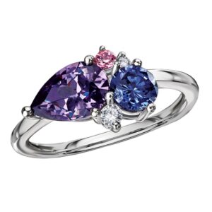 WHITE GOLD DIAMOND AND COLORED STONE RING 311531-7W