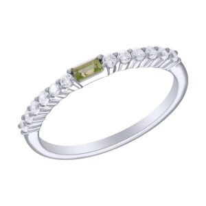 WHITE GOLD PERIDOT & DIAMOND RING M6780
