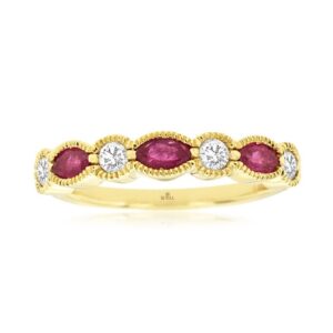 YELLOW GOLD RUBY & DIAMOND RING H2412RB
